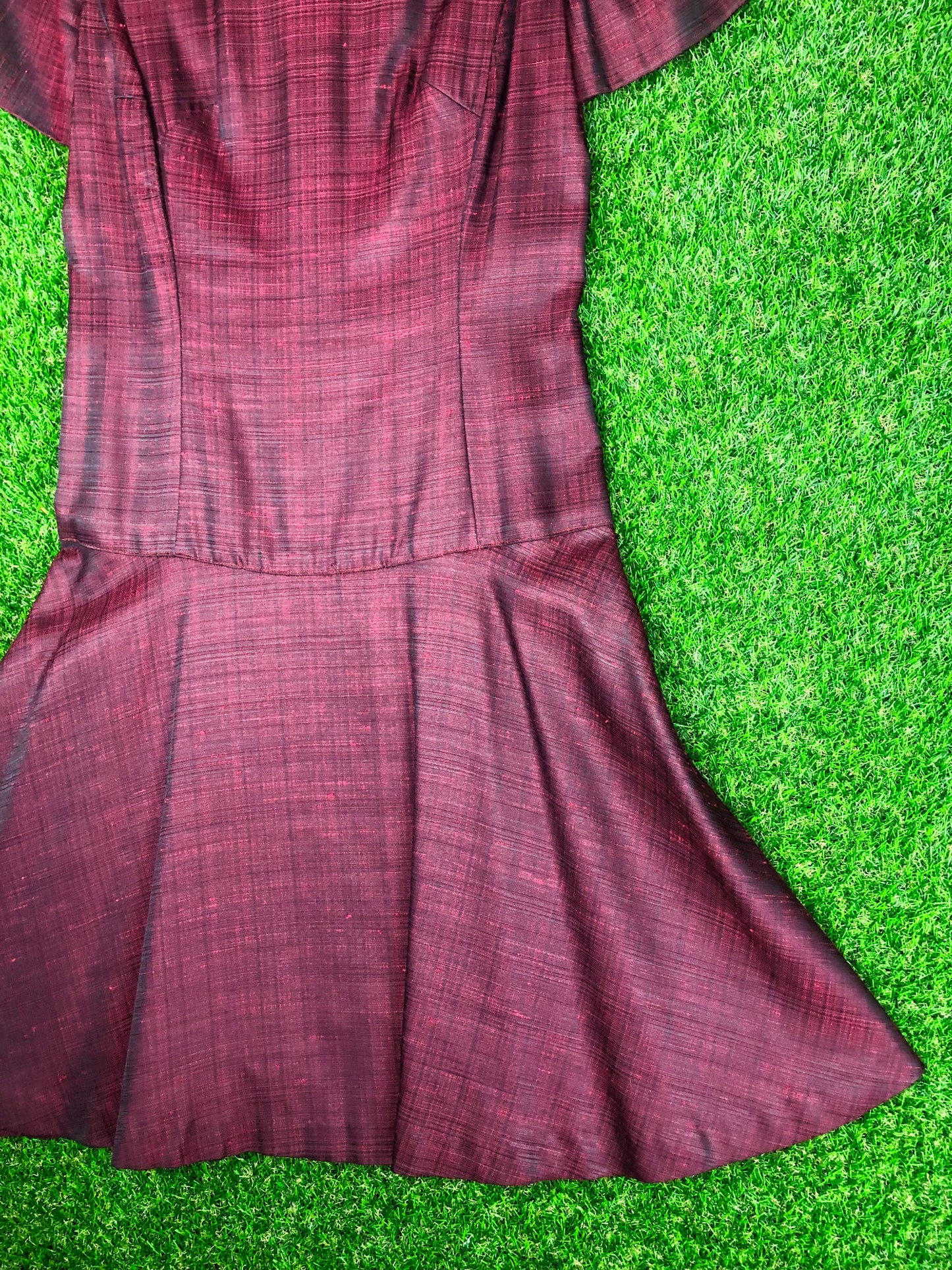 1960's Holiday Red Drop-Waist Dress
