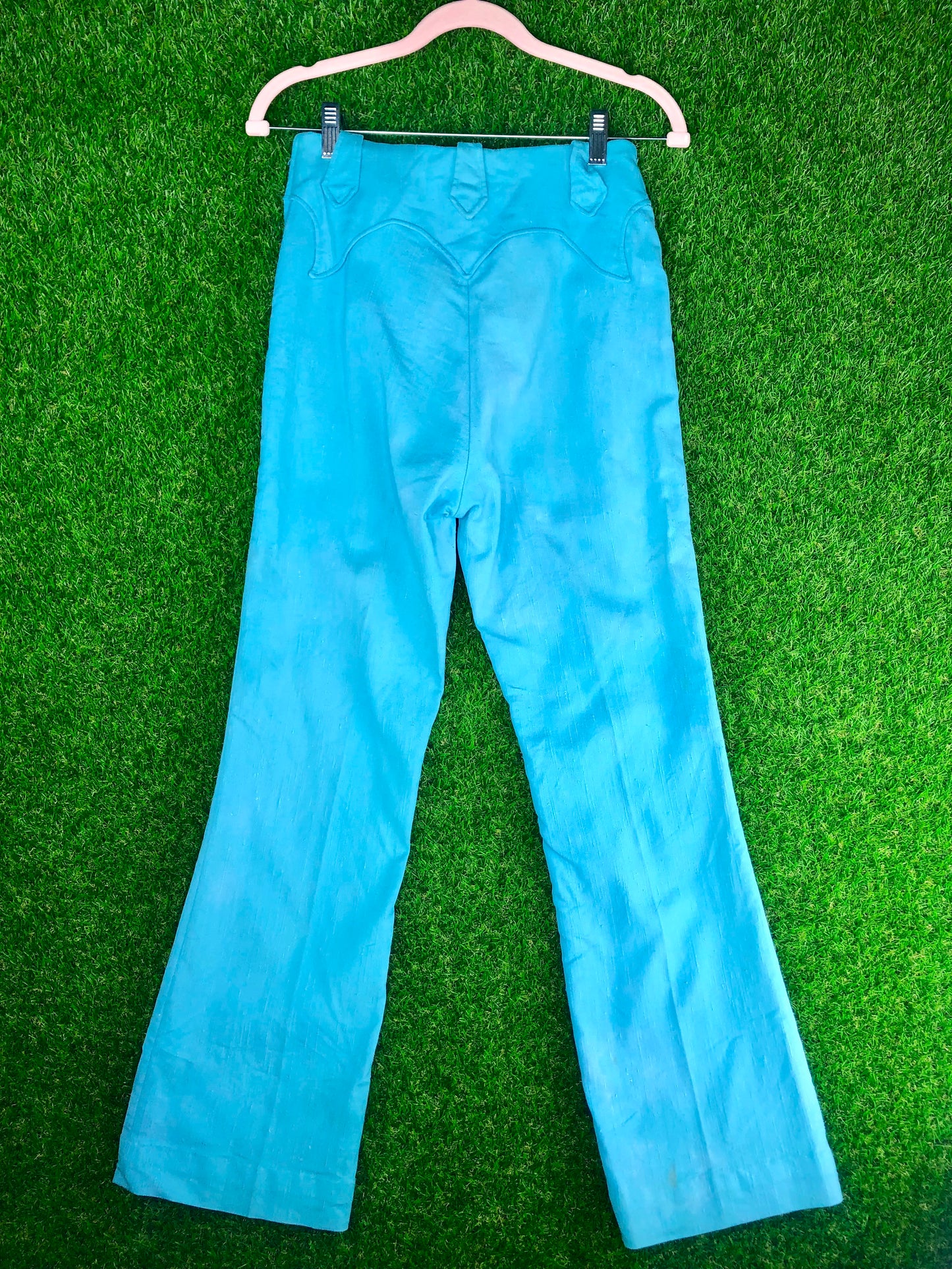1970's Western Sky Blue Two-Piece Pant and Vest Set