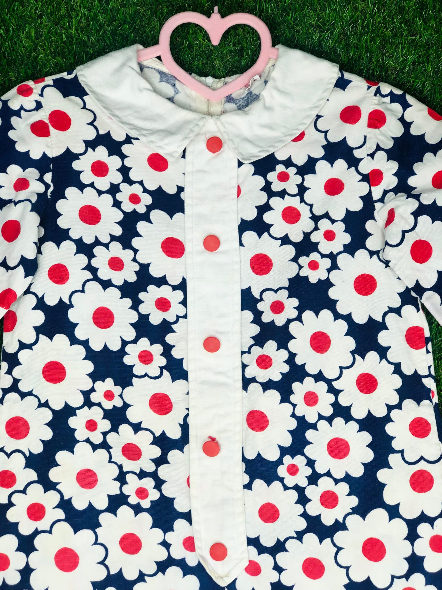 1960's Red and Blue Flower Power Jumper