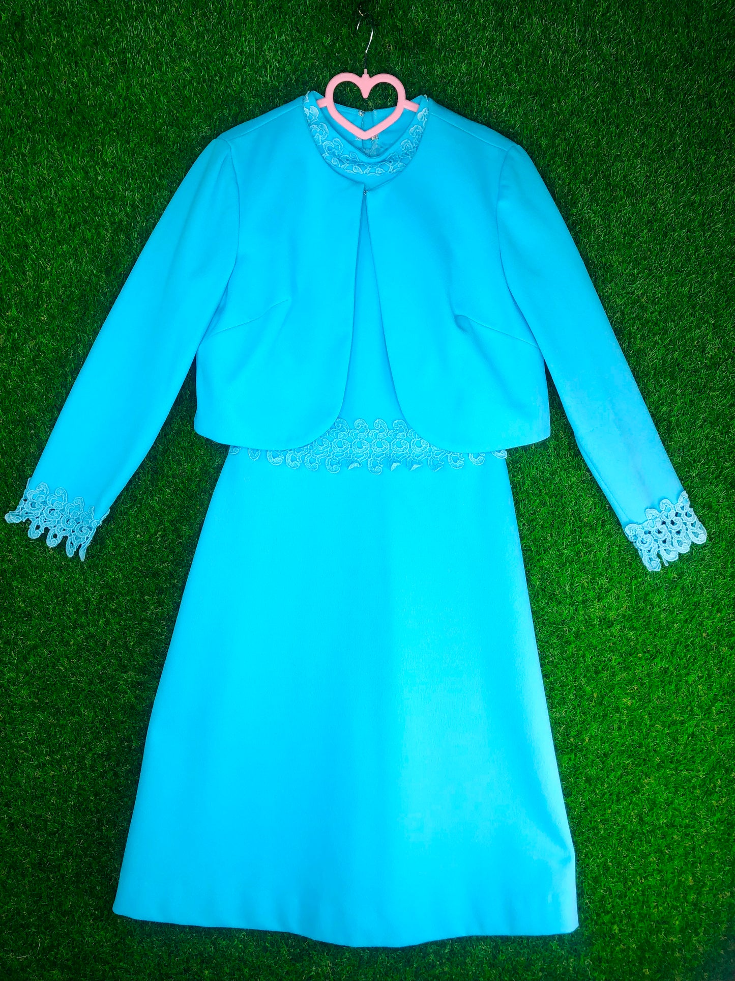 1960's Sky-Blue Dress with Matching Jacket