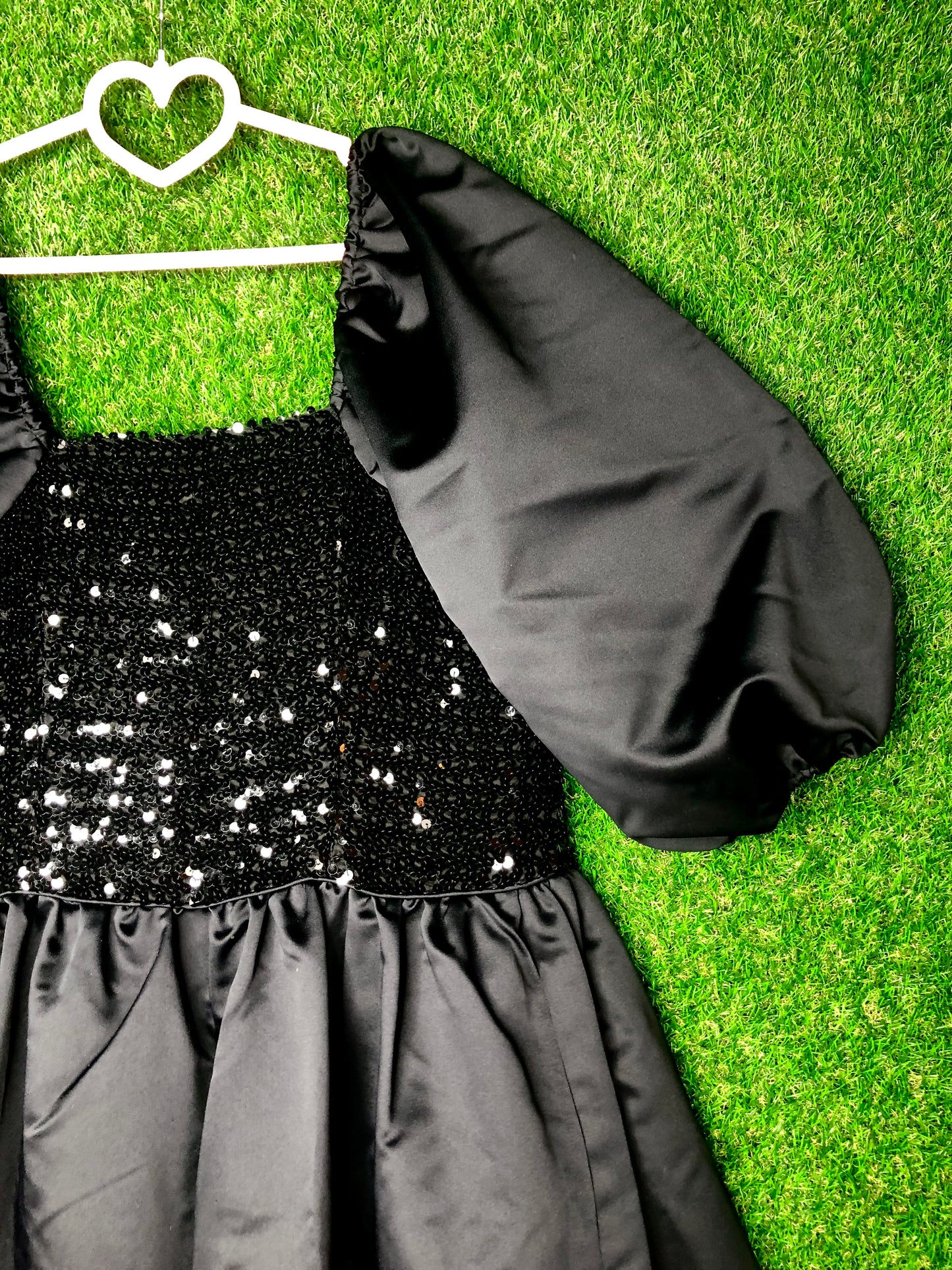 1980's Glamorous Black Sequined Villain Volup Ballgown