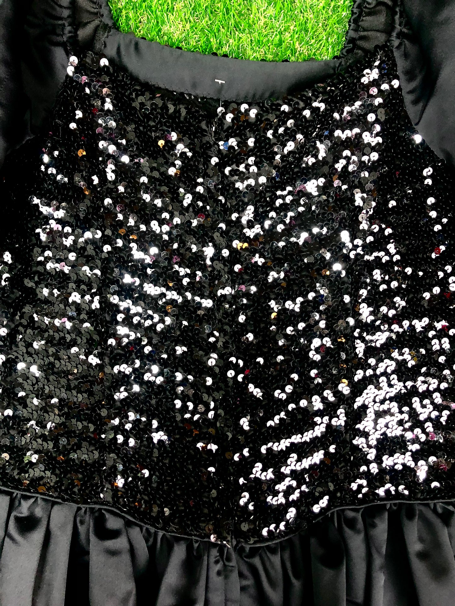 1980's Glamorous Black Sequined Villain Volup Ballgown