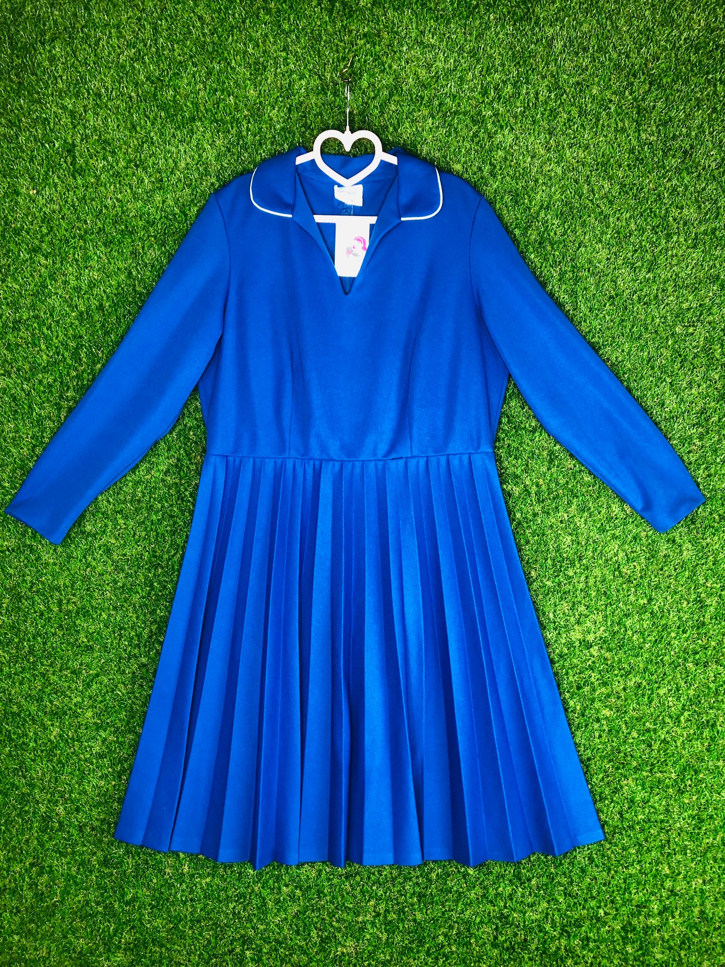 1970's Bright Blue Volup A-Line Dress