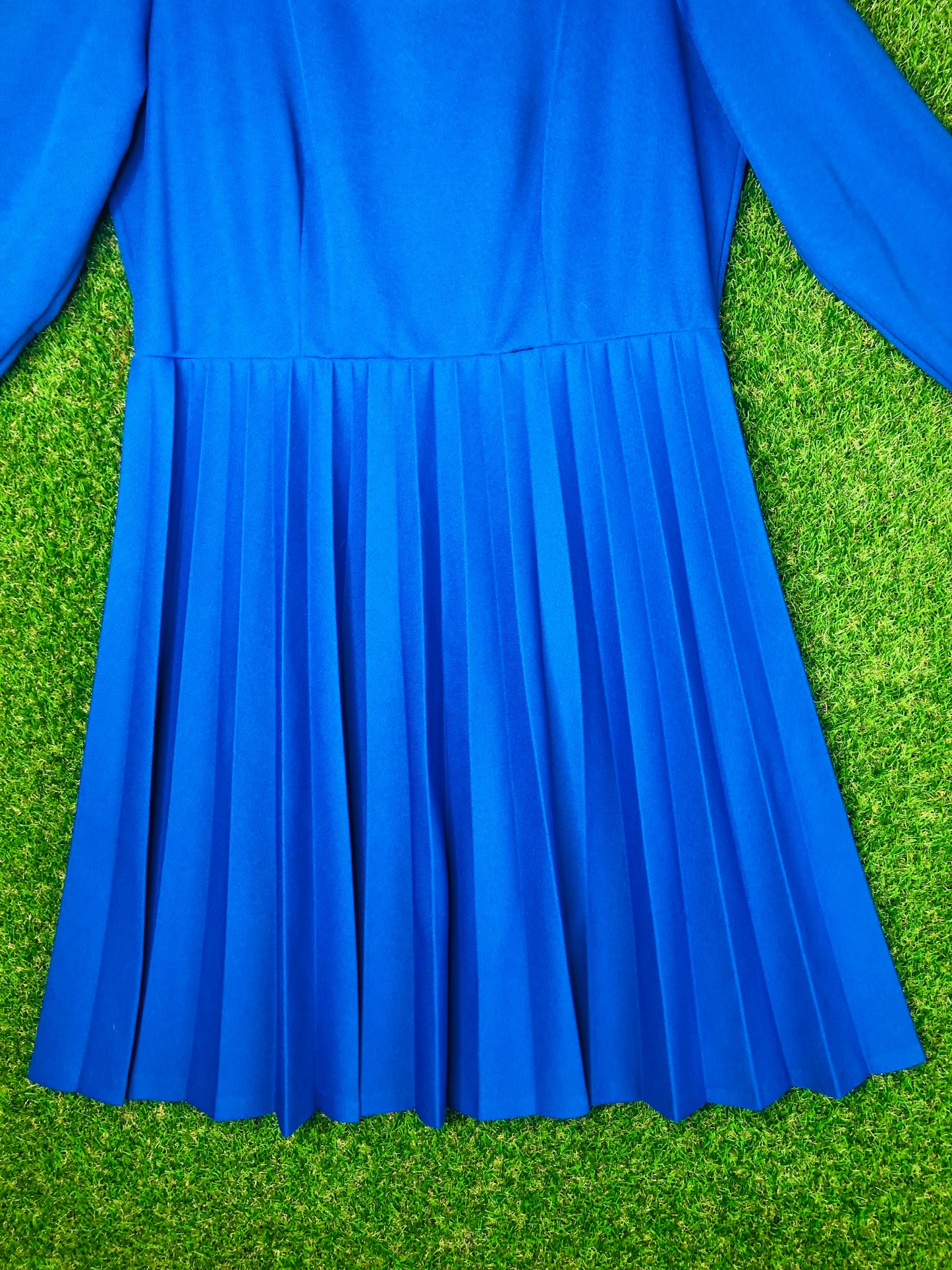 1970's Bright Blue Volup A-Line Dress