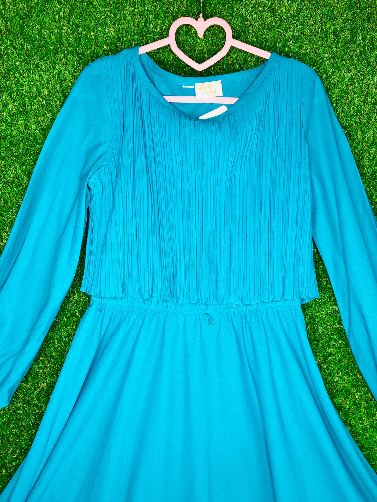 1980's Teal Volup Dress With Elastic Waist