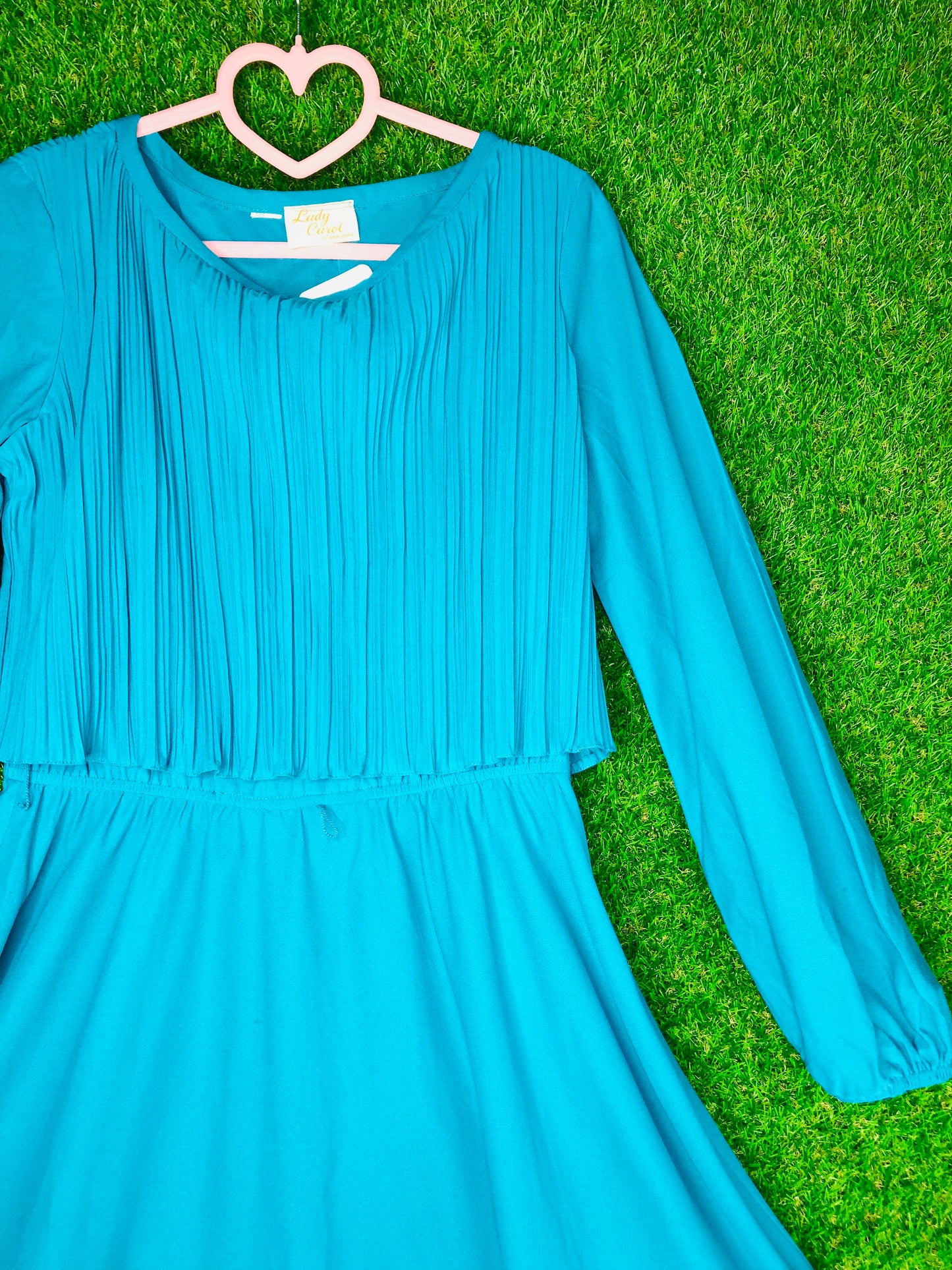 1980's Teal Volup Dress With Elastic Waist