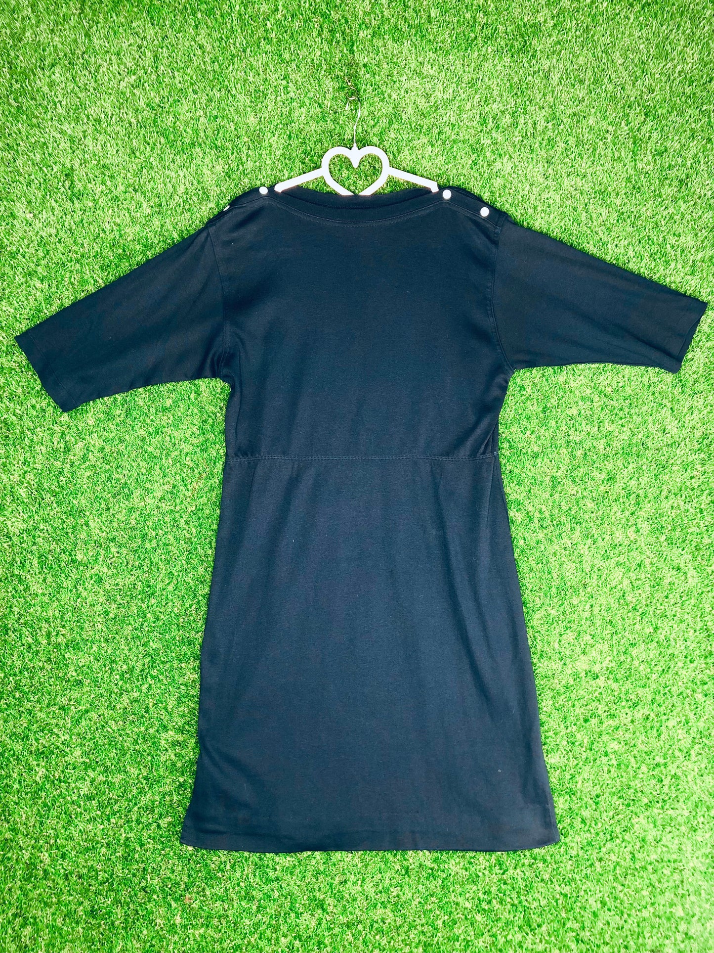 1980's Navy Form-Fitting Casual Volup Dress