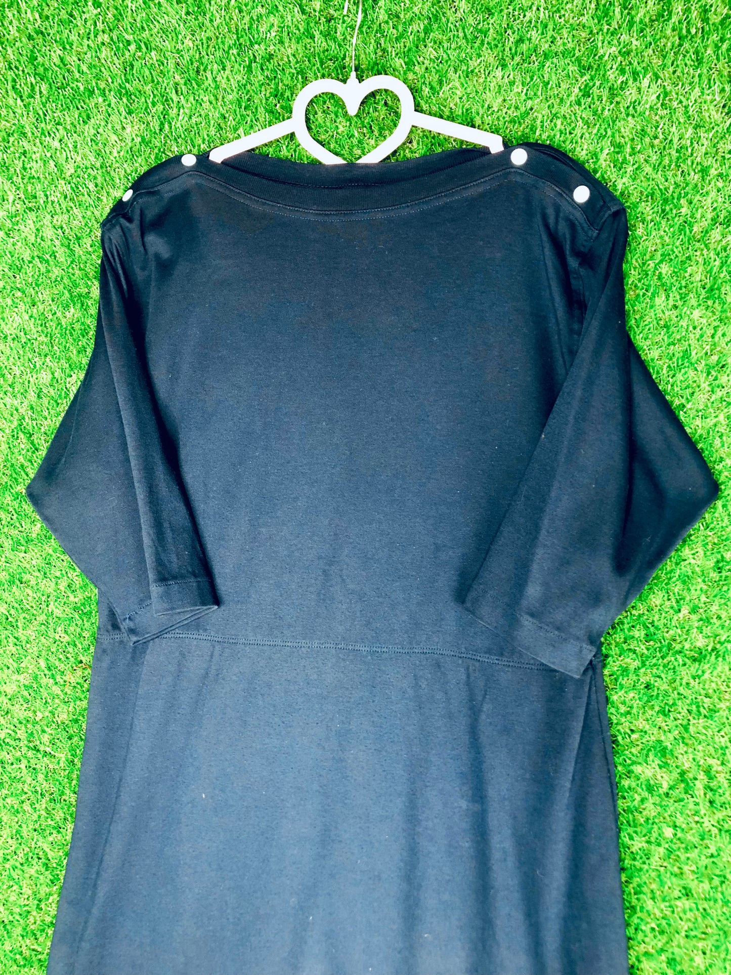 1980's Navy Form-Fitting Casual Volup Dress