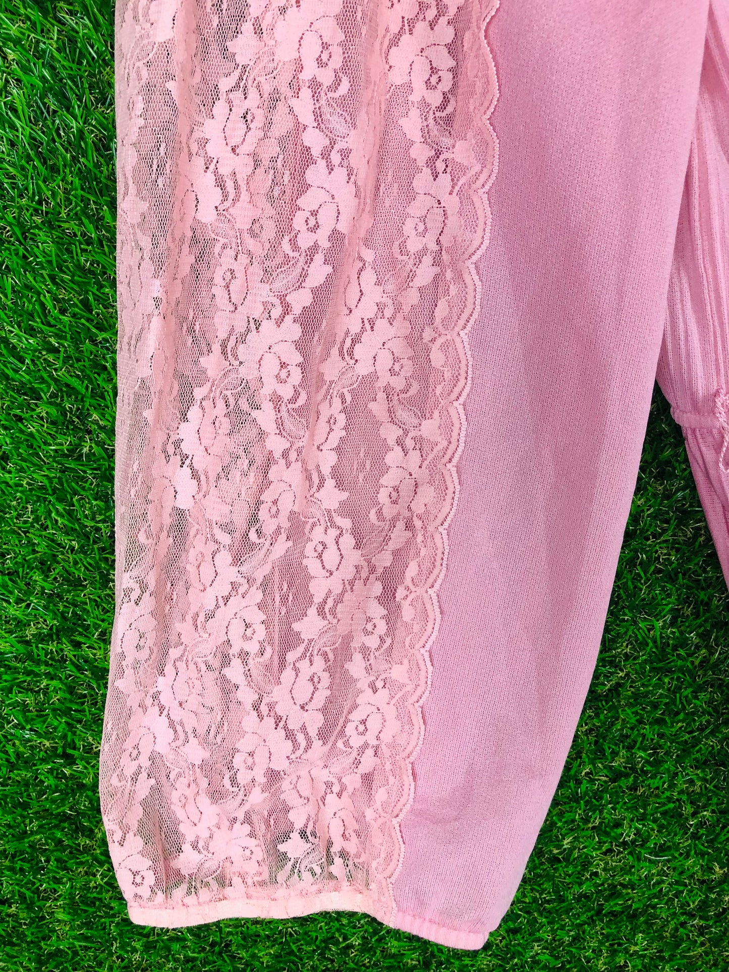 1980's Volup Pink Dress with Lace Details