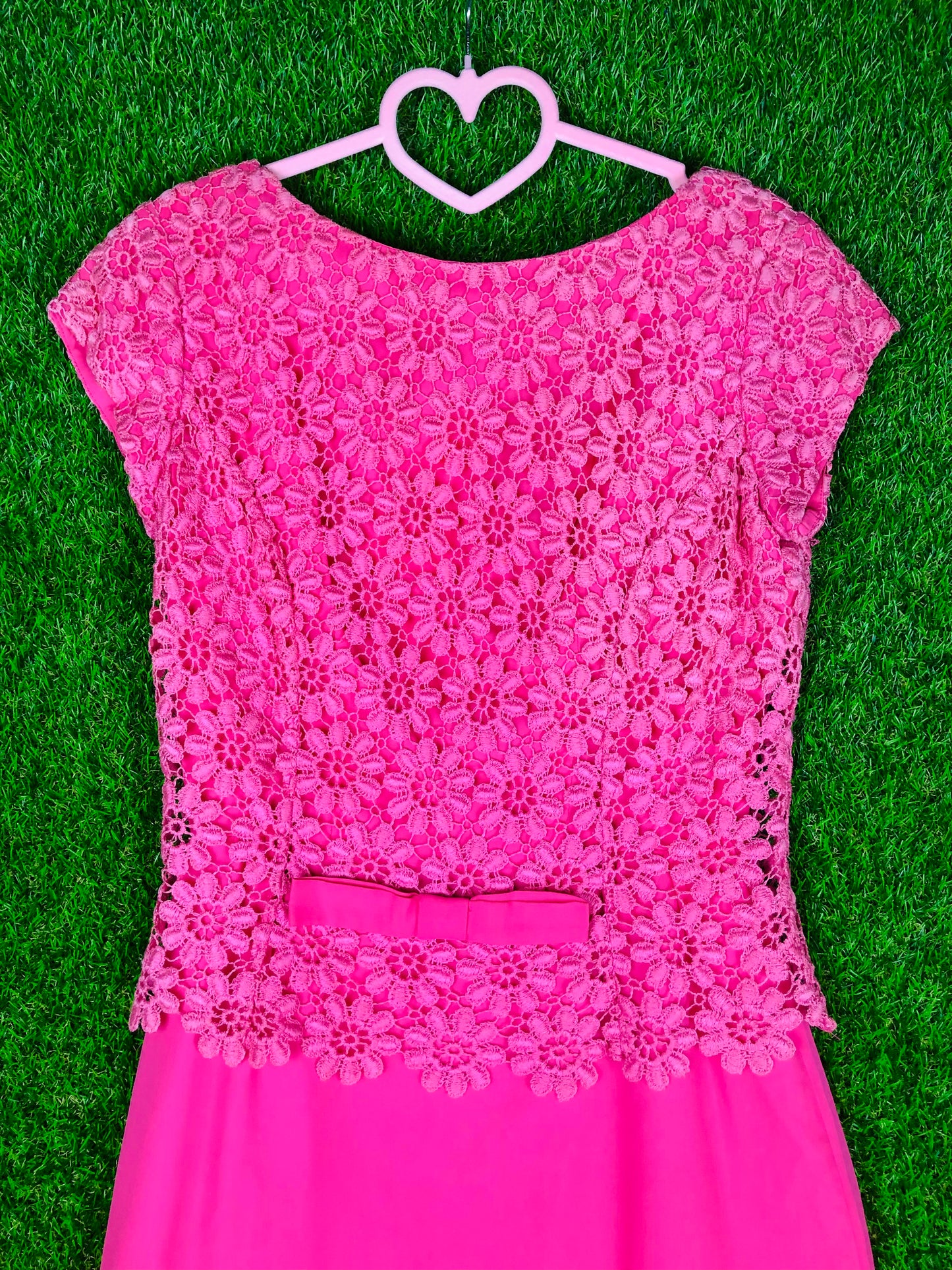 1950's Barbie Pink Daisy Lace Wiggle Dress
