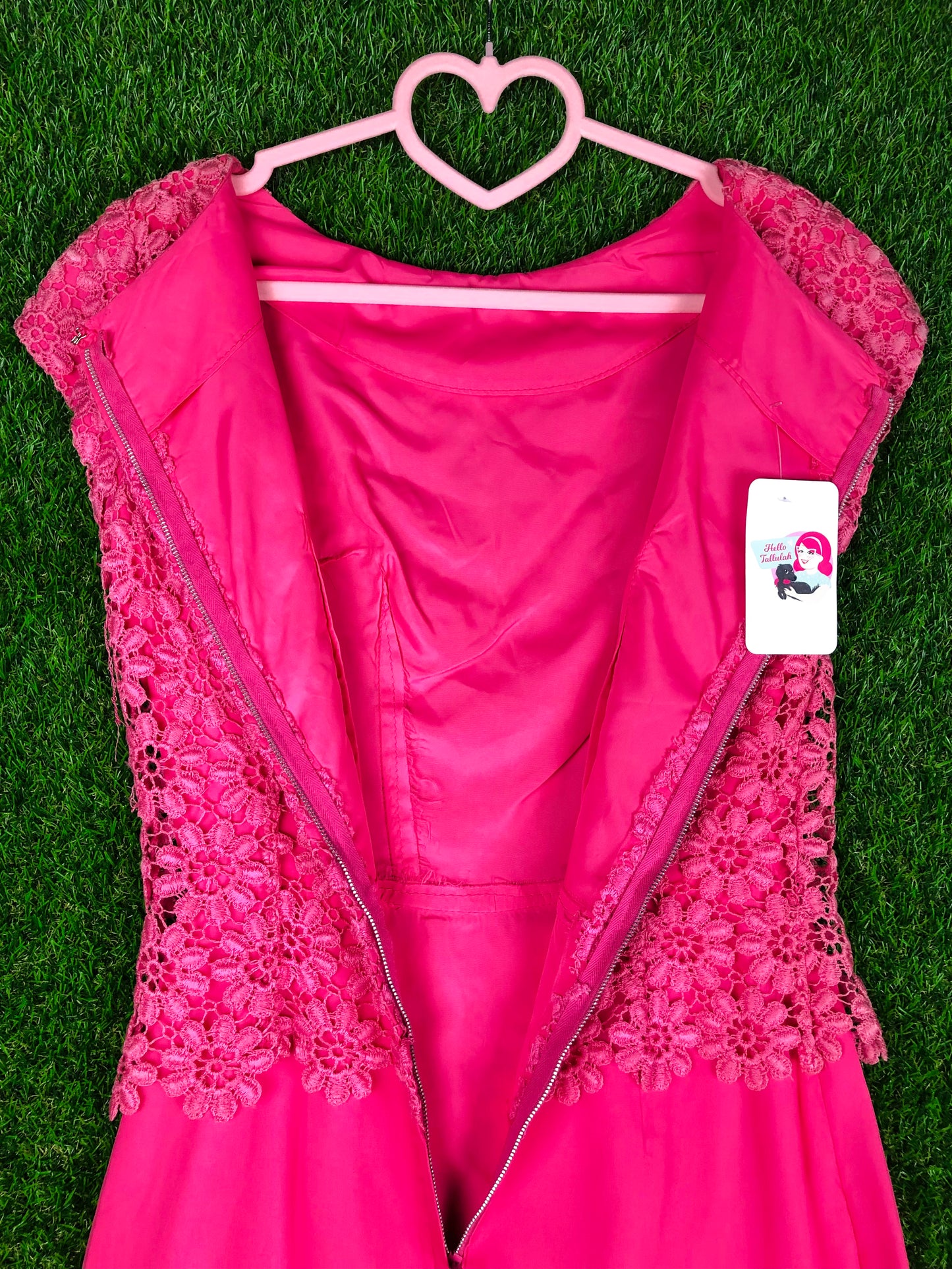 1950's Barbie Pink Daisy Lace Wiggle Dress