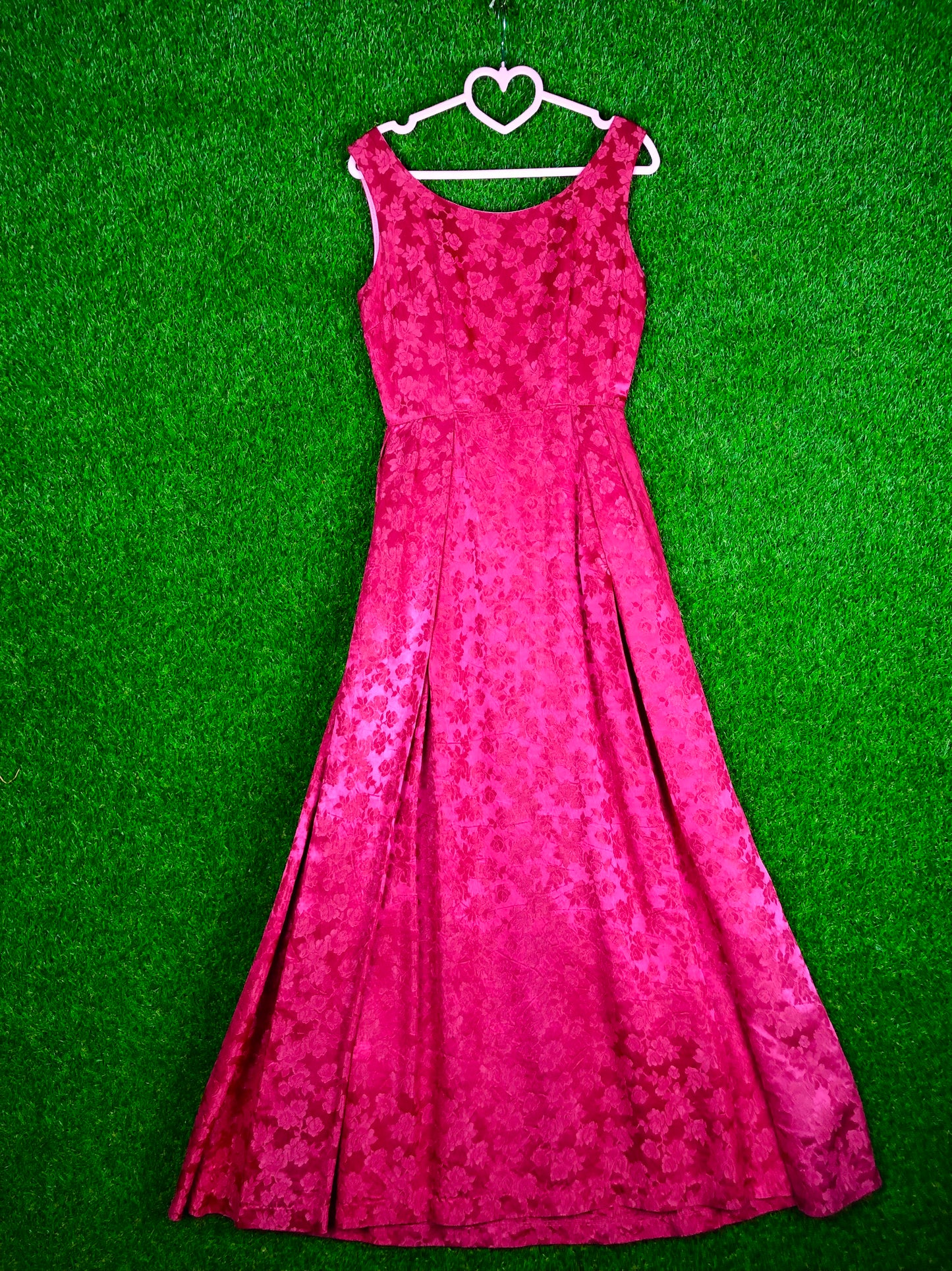 1960's Fuchsia Pink Pleated Party Dress