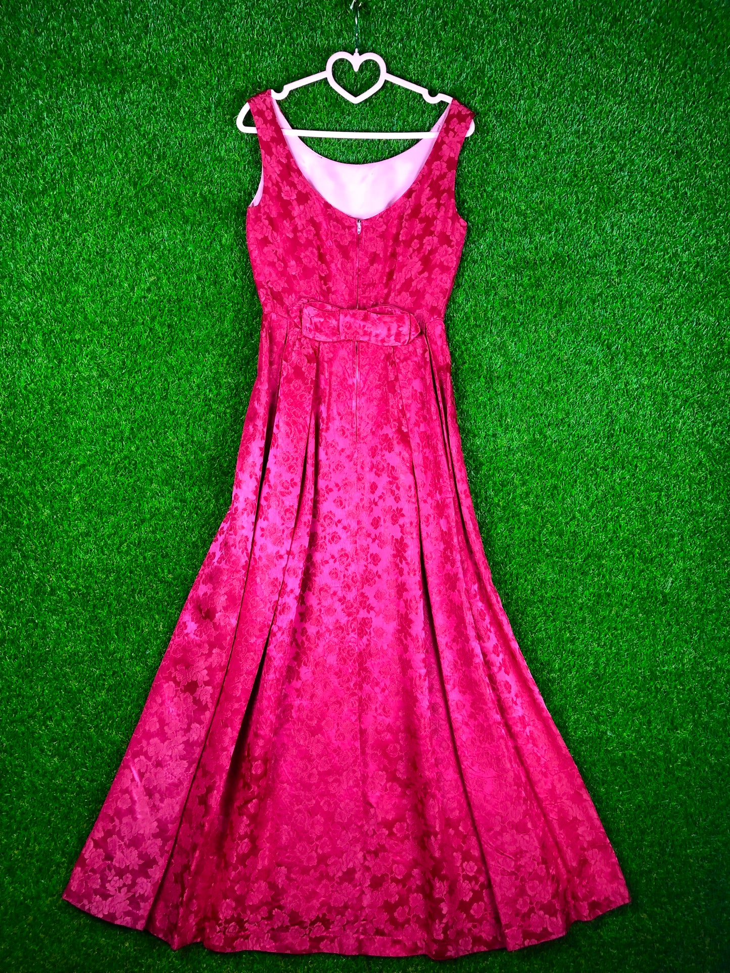 1960's Fuchsia Pink Pleated Party Dress