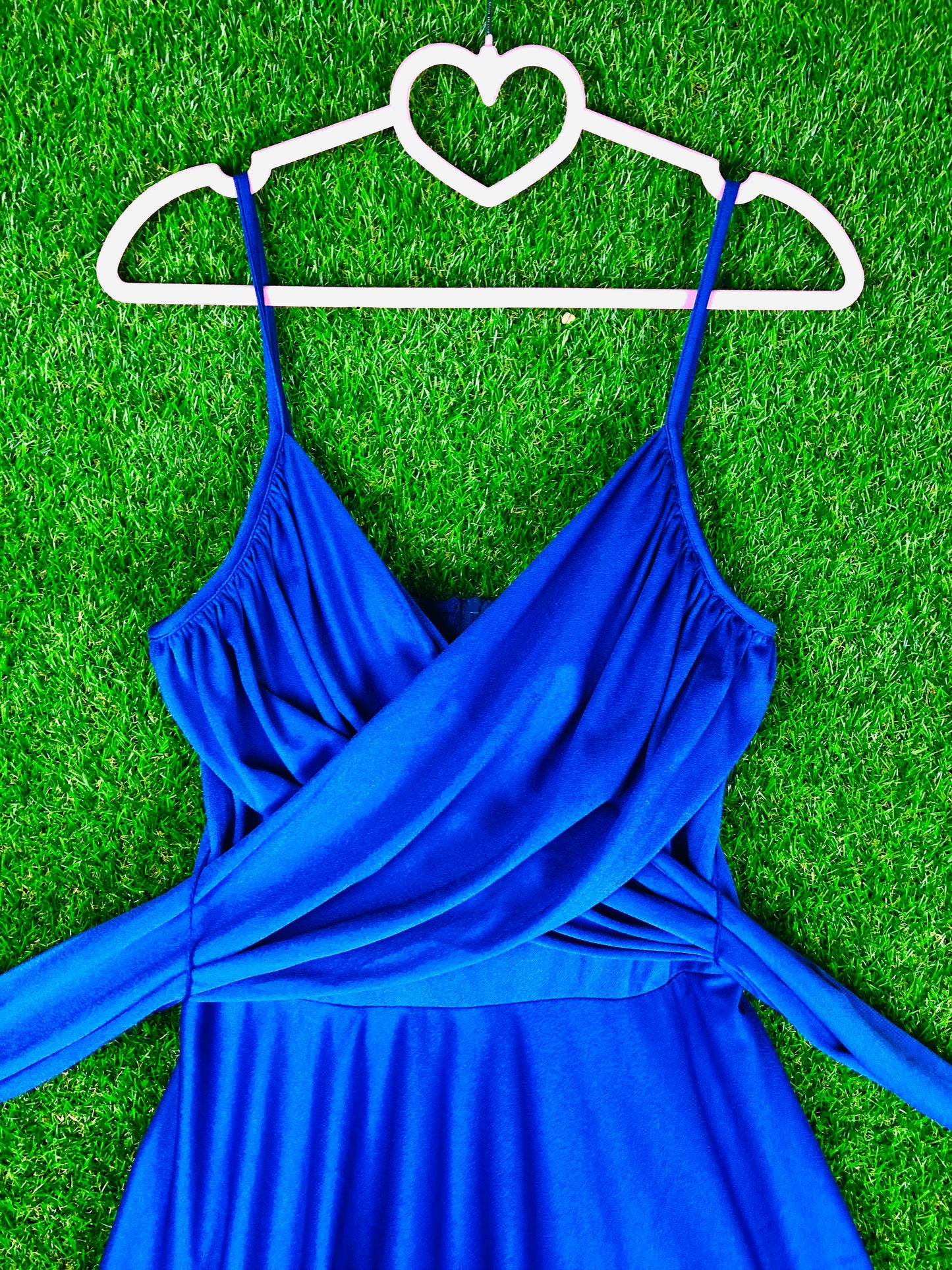 1970's Sexy Vibrant Blue Party Dress