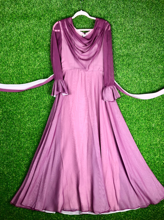 1970's Fancy Plum-Colored Gown
