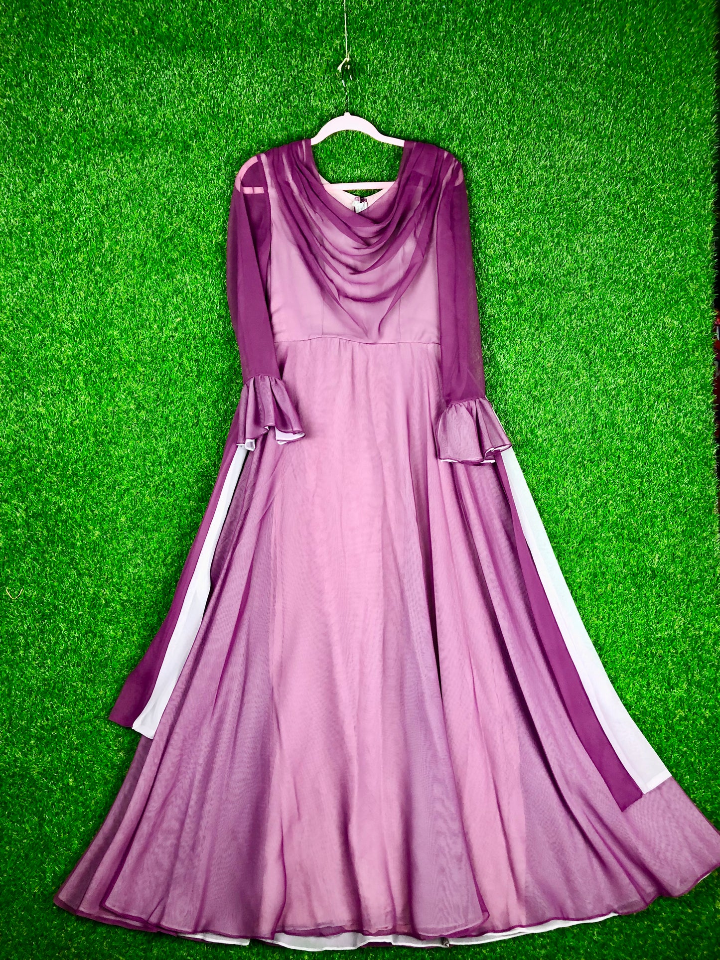 1970's Fancy Plum-Colored Gown